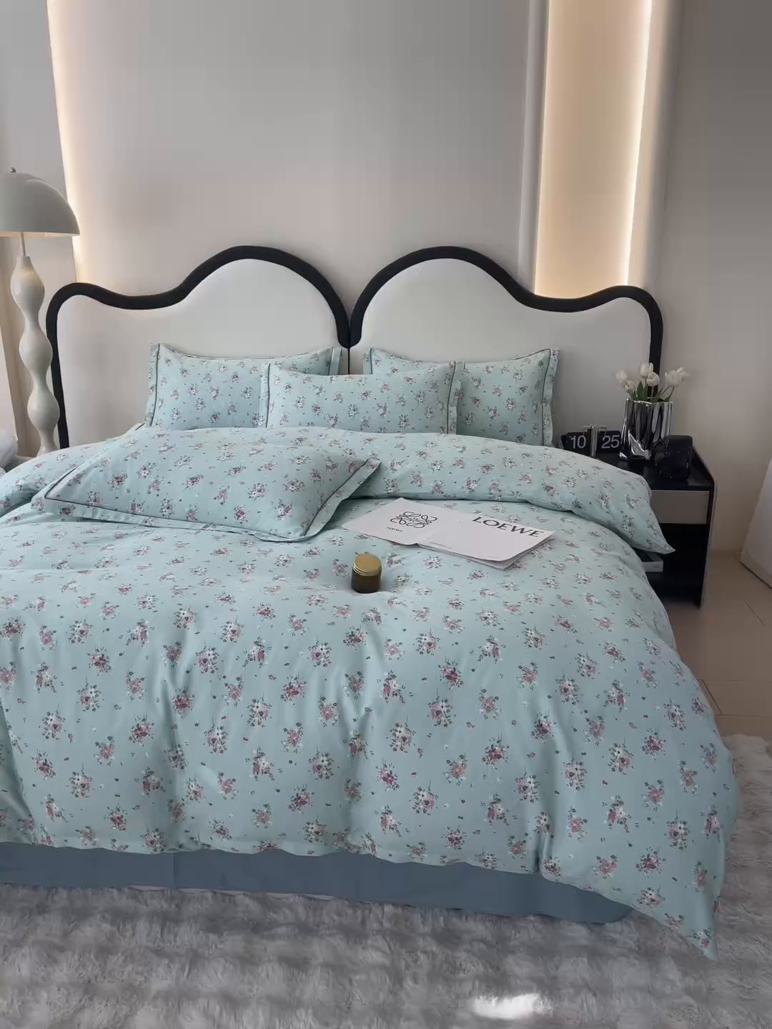 91家纺网 家纺一手货源 找家纺 首爱家纺 2025新款小清新全棉纯棉人字纹工艺款四件套 清新薄荷