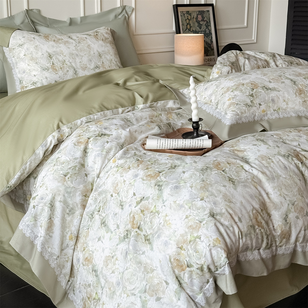 91家纺网 家纺一手货源 找家纺 朵希曼 2026新款全棉纯棉大版陶瓷磨毛四件套 伊芙