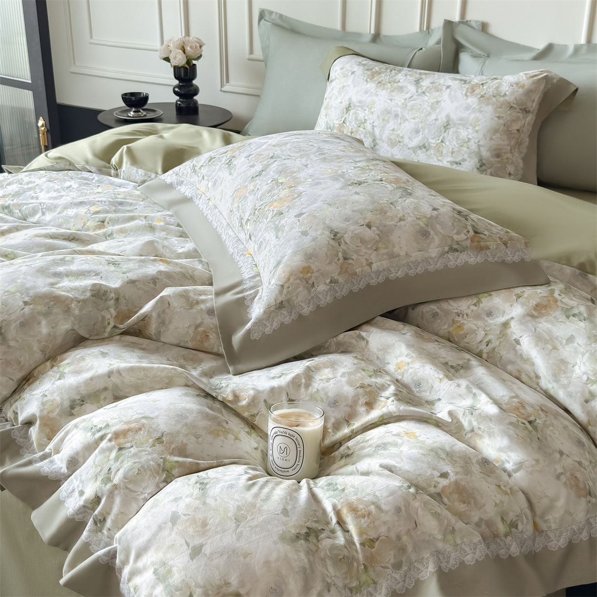 91家纺网 家纺一手货源 找家纺 朵希曼 2026新款全棉纯棉大版陶瓷磨毛四件套 伊芙