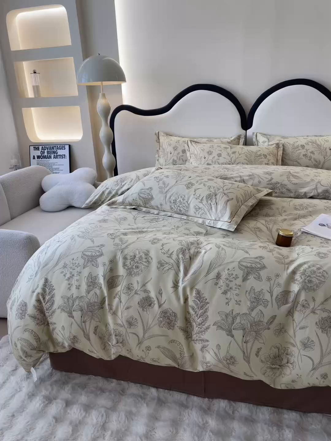 91家纺网 家纺一手货源 找家纺 首爱家纺 2025新款小清新全棉纯棉人字纹工艺款四件套 秋日落叶