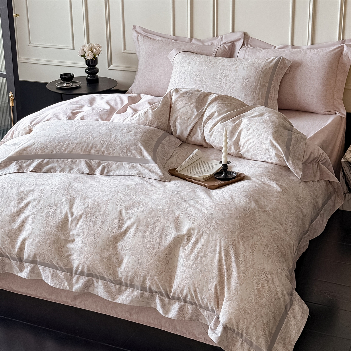 91家纺网 家纺一手货源 找家纺 朵希曼 2026新款全棉纯棉大版陶瓷磨毛四件套 伊莎贝尔