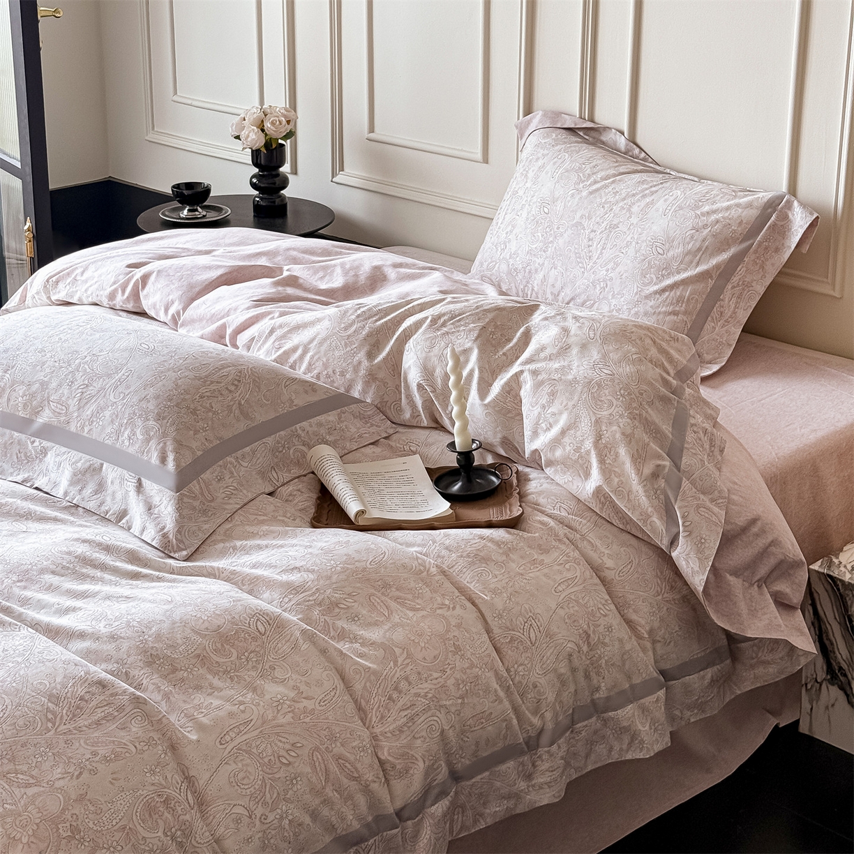 91家纺网 家纺一手货源 找家纺 朵希曼 2026新款全棉纯棉大版陶瓷磨毛四件套 伊莎贝尔