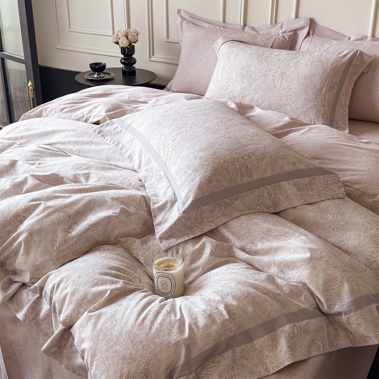 91家纺网 家纺一手货源 找家纺 朵希曼 2026新款全棉纯棉大版陶瓷磨毛四件套 伊莎贝尔