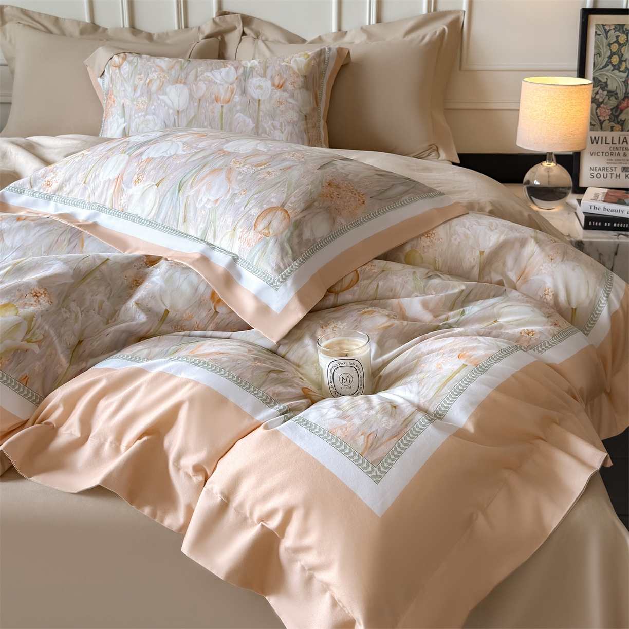 朵希曼 2026新款全棉纯棉大版陶瓷磨毛四件套 尤娜  玉