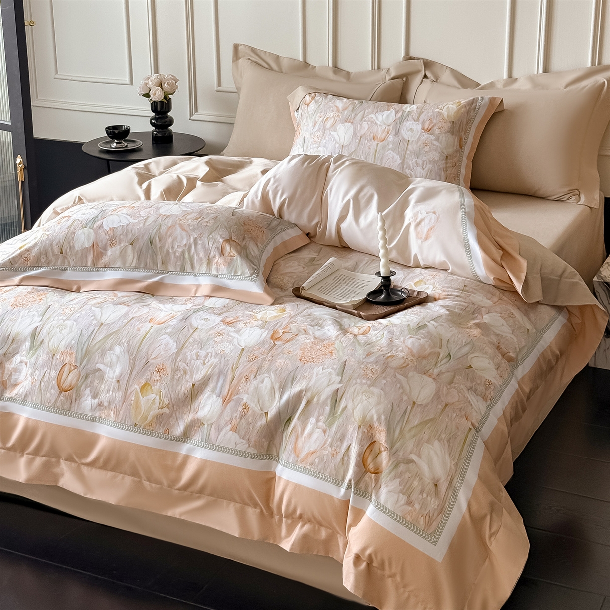 91家纺网 家纺一手货源 找家纺 朵希曼 2026新款全棉纯棉大版陶瓷磨毛四件套 尤娜  玉