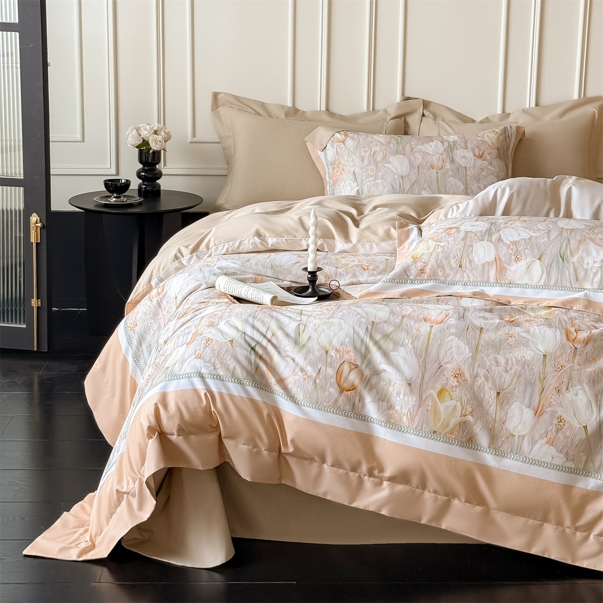 91家纺网 家纺一手货源 找家纺 朵希曼 2026新款全棉纯棉大版陶瓷磨毛四件套 尤娜  玉