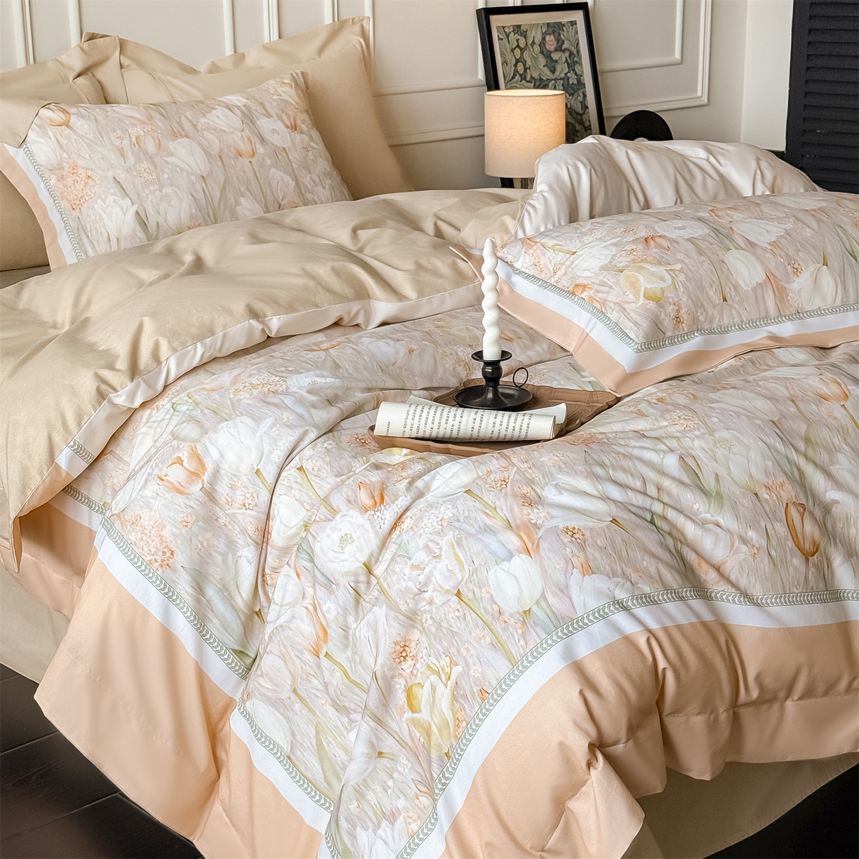 91家纺网 家纺一手货源 找家纺 朵希曼 2026新款全棉纯棉大版陶瓷磨毛四件套 尤娜  玉