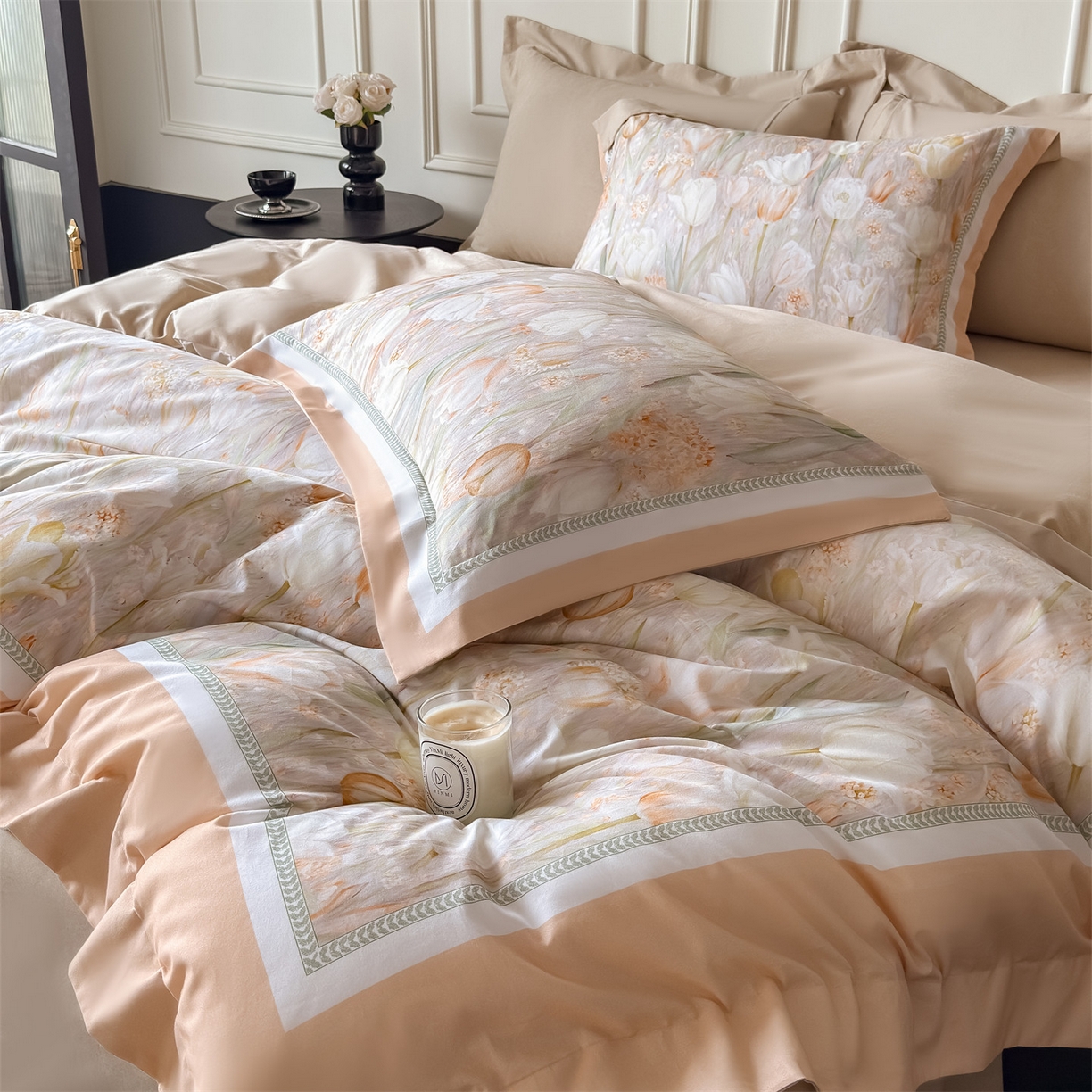 91家纺网 家纺一手货源 找家纺 朵希曼 2026新款全棉纯棉大版陶瓷磨毛四件套 尤娜  玉