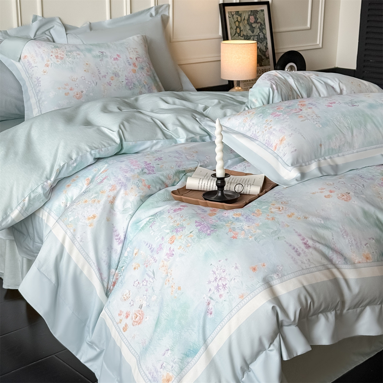 91家纺网 家纺一手货源 找家纺 朵希曼 2026新款全棉纯棉大版陶瓷磨毛四件套 云梦