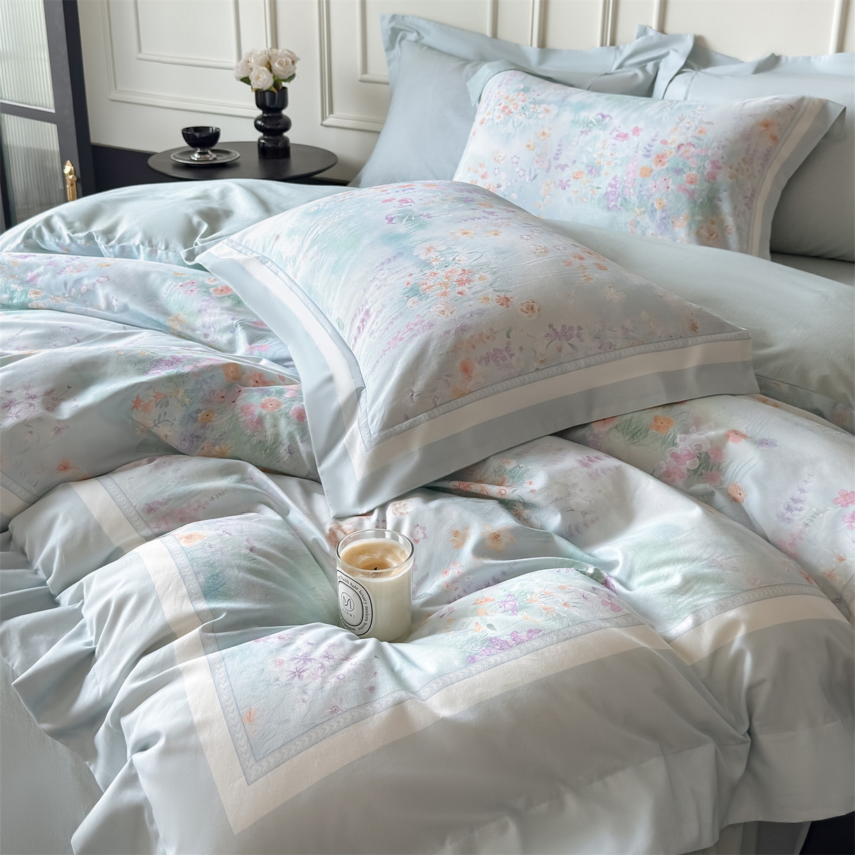 91家纺网 家纺一手货源 找家纺 朵希曼 2026新款全棉纯棉大版陶瓷磨毛四件套 云梦