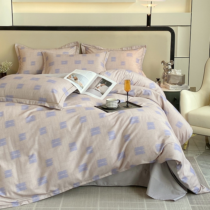 91家纺网 家纺一手货源 找家纺 梧桐树 2025新款轻奢新疆棉加厚磨毛四件套 清欢