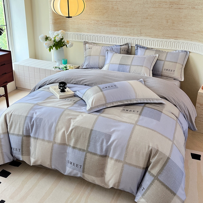 91家纺网 家纺一手货源 找家纺 梧桐树 2025新款轻奢新疆棉加厚磨毛四件套 09北欧风格