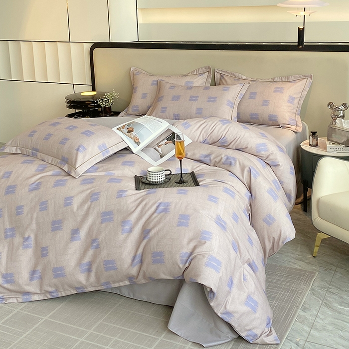 91家纺网 家纺一手货源 找家纺 梧桐树 2025新款轻奢新疆棉加厚磨毛四件套 清欢