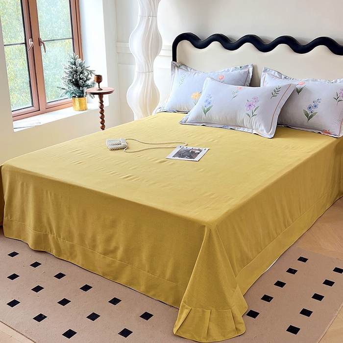 91家纺网 家纺一手货源 找家纺 梧桐树 2025新款轻奢新疆棉加厚磨毛四件套 蓝色恋曲