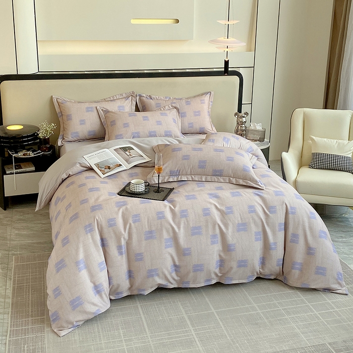 91家纺网 家纺一手货源 找家纺 梧桐树 2025新款轻奢新疆棉加厚磨毛四件套 清欢