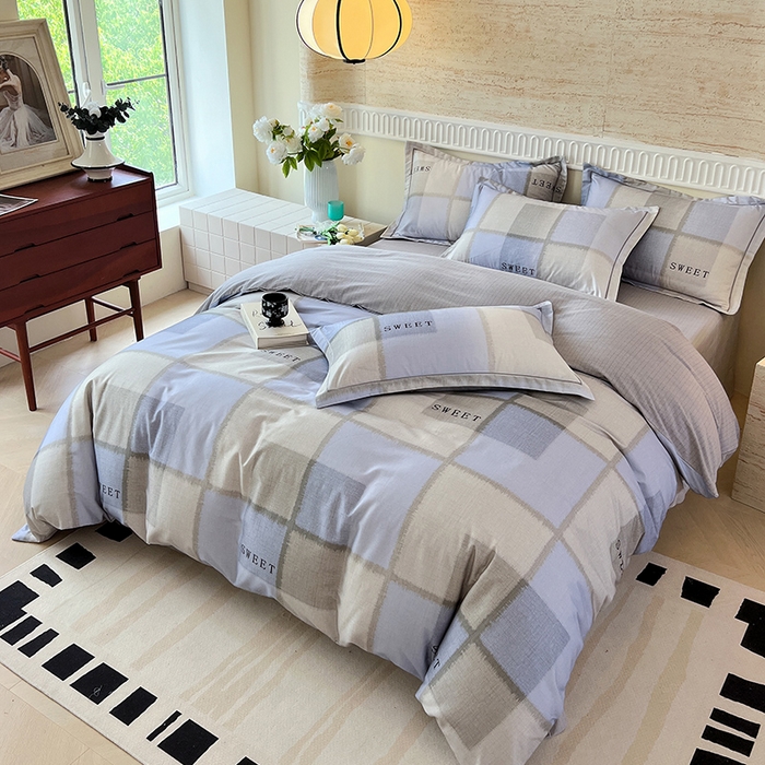 91家纺网 家纺一手货源 找家纺 梧桐树 2025新款轻奢新疆棉加厚磨毛四件套 09北欧风格