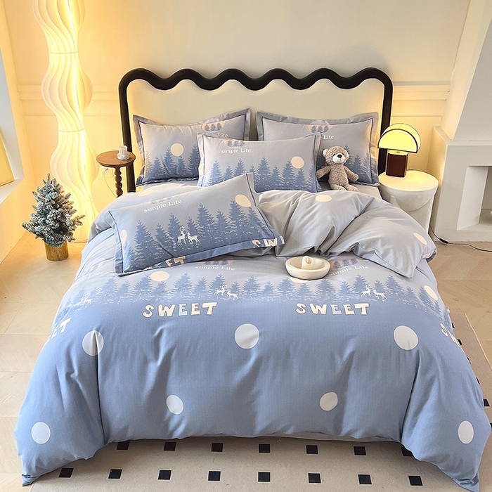 梧桐树 2025新款轻奢新疆棉加厚磨毛四件套 林深见鹿