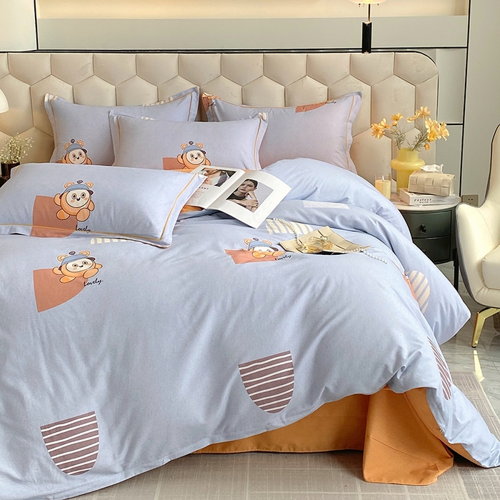 91家纺网 家纺一手货源 找家纺 梧桐树 2025新款轻奢新疆棉加厚磨毛四件套 皮皮鲁