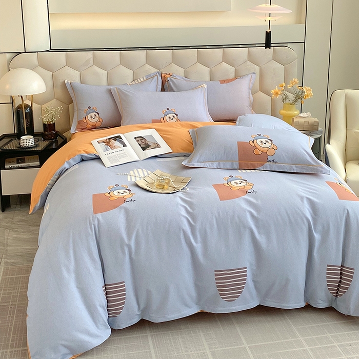 91家纺网 家纺一手货源 找家纺 梧桐树 2025新款轻奢新疆棉加厚磨毛四件套 皮皮鲁