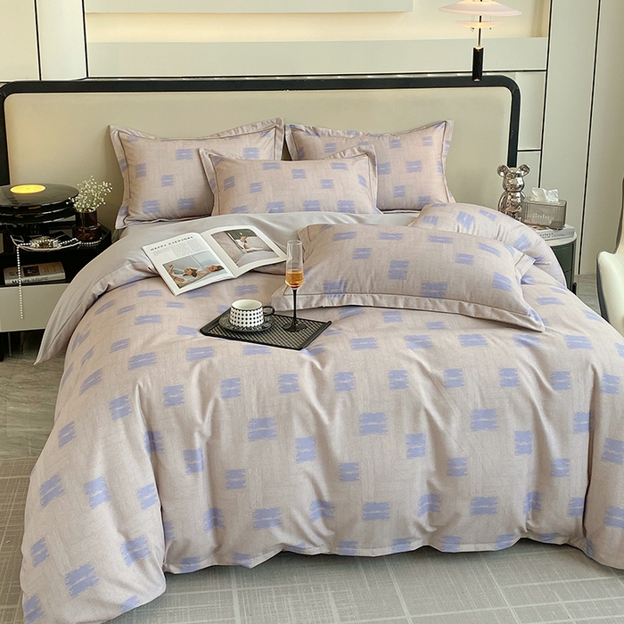 91家纺网 家纺一手货源 找家纺 梧桐树 2025新款轻奢新疆棉加厚磨毛四件套 清欢