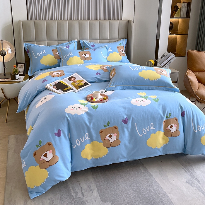 91家纺网 家纺一手货源 找家纺 梧桐树 2025新款轻奢新疆棉加厚磨毛四件套 趣萌