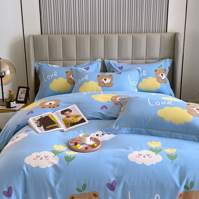 91家纺网 家纺一手货源 找家纺 梧桐树 2025新款轻奢新疆棉加厚磨毛四件套 趣萌