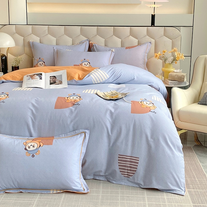 91家纺网 家纺一手货源 找家纺 梧桐树 2025新款轻奢新疆棉加厚磨毛四件套 皮皮鲁