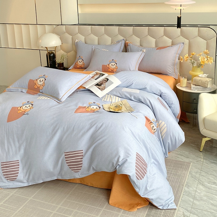 91家纺网 家纺一手货源 找家纺 梧桐树 2025新款轻奢新疆棉加厚磨毛四件套 皮皮鲁