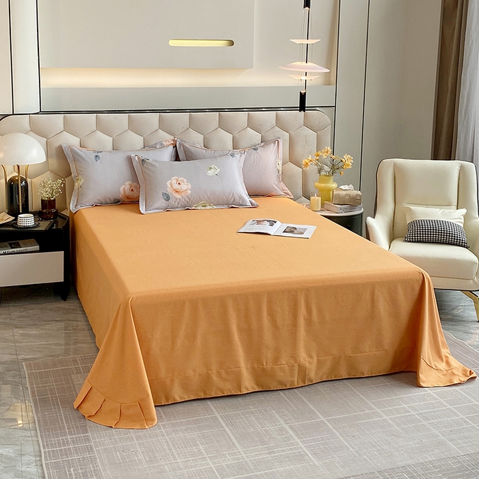 91家纺网 家纺一手货源 找家纺 梧桐树 2025新款轻奢新疆棉加厚磨毛四件套 花田喜事