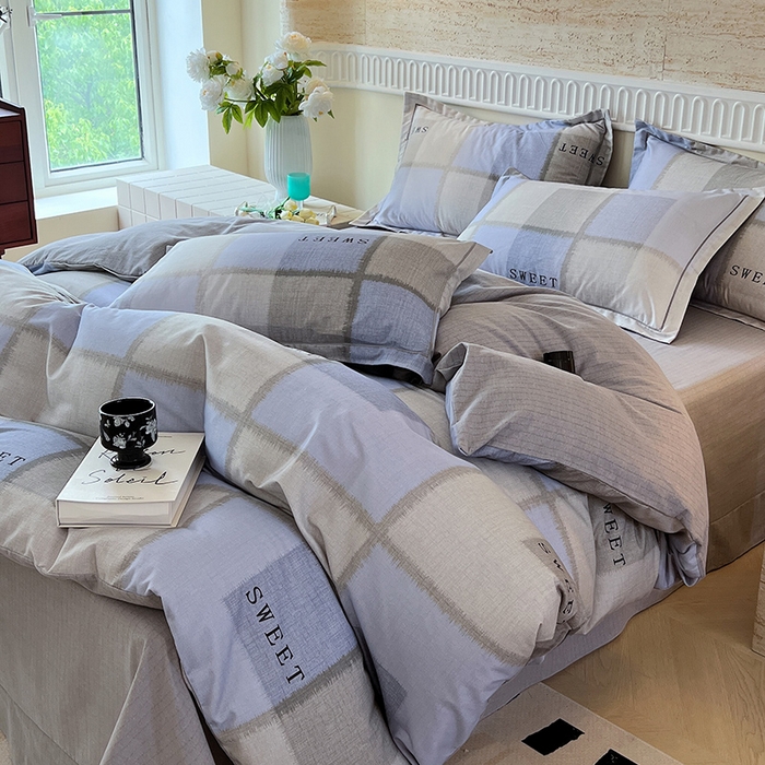 91家纺网 家纺一手货源 找家纺 梧桐树 2025新款轻奢新疆棉加厚磨毛四件套 09北欧风格