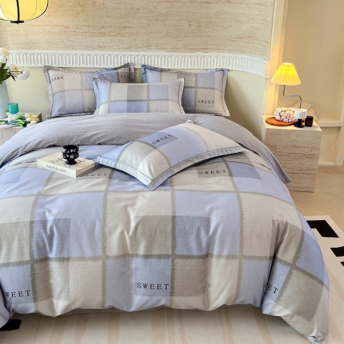 91家纺网 家纺一手货源 找家纺 梧桐树 2025新款轻奢新疆棉加厚磨毛四件套 09北欧风格