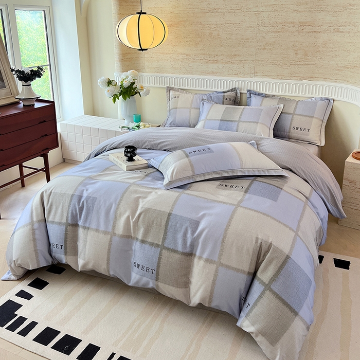 91家纺网 家纺一手货源 找家纺 梧桐树 2025新款轻奢新疆棉加厚磨毛四件套 09北欧风格