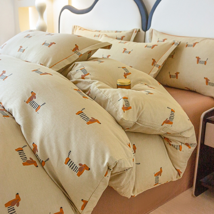 91家纺网 家纺一手货源 找家纺 （总）金泰莱 2025新款全棉纯棉小清新工艺款四件套