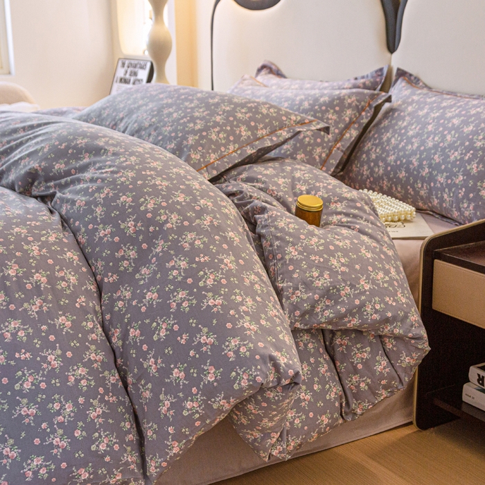 91家纺网 家纺一手货源 找家纺 （总）金泰莱 2025新款全棉纯棉小清新工艺款四件套