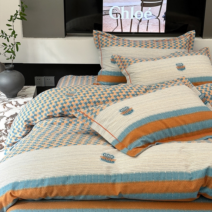 91家纺网 家纺一手货源 找家纺 梧桐树 2025新款轻奢新疆棉加厚磨毛四件套 朗逸