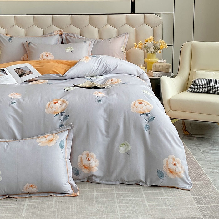 91家纺网 家纺一手货源 找家纺 梧桐树 2025新款轻奢新疆棉加厚磨毛四件套 花田喜事