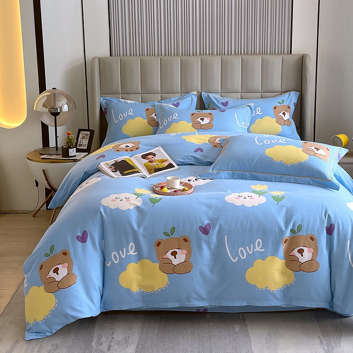 91家纺网 家纺一手货源 找家纺 梧桐树 2025新款轻奢新疆棉加厚磨毛四件套 趣萌