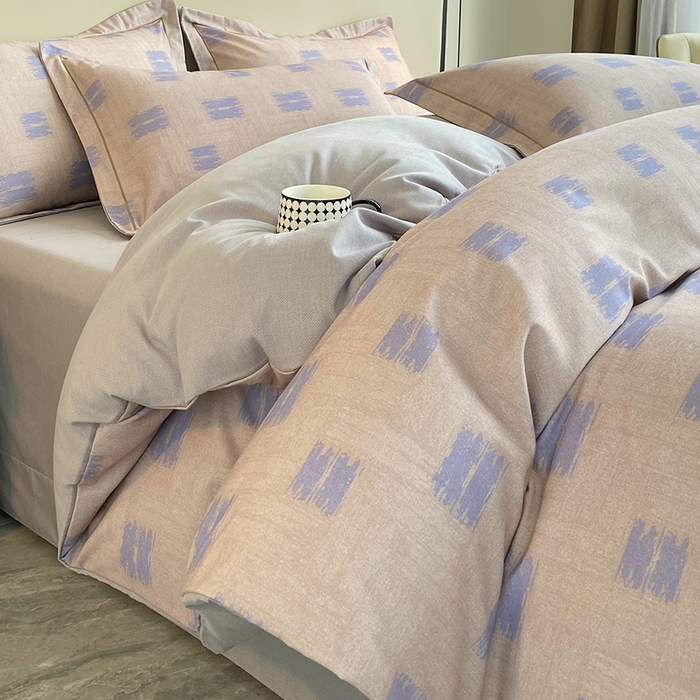 91家纺网 家纺一手货源 找家纺 梧桐树 2025新款轻奢新疆棉加厚磨毛四件套 清欢