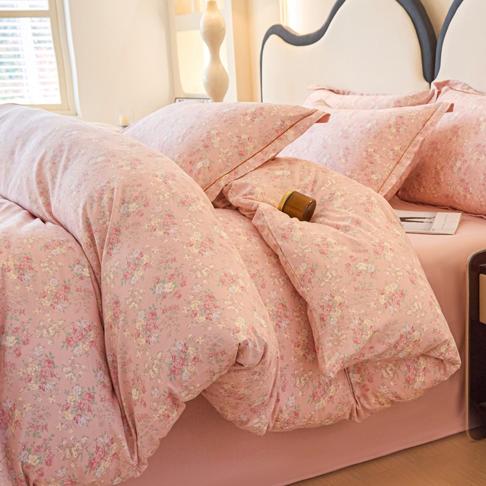 金泰莱 2025新款全棉纯棉小清新工艺款四件套 初晴花语