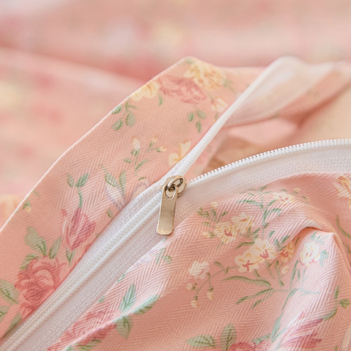 91家纺网 家纺一手货源 找家纺 金泰莱 2025新款全棉纯棉小清新工艺款四件套 初晴花语