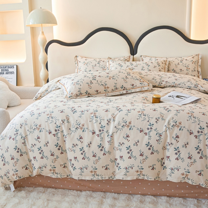 91家纺网 家纺一手货源 找家纺 金泰莱 2025新款全棉纯棉小清新工艺款四件套 法式浪漫