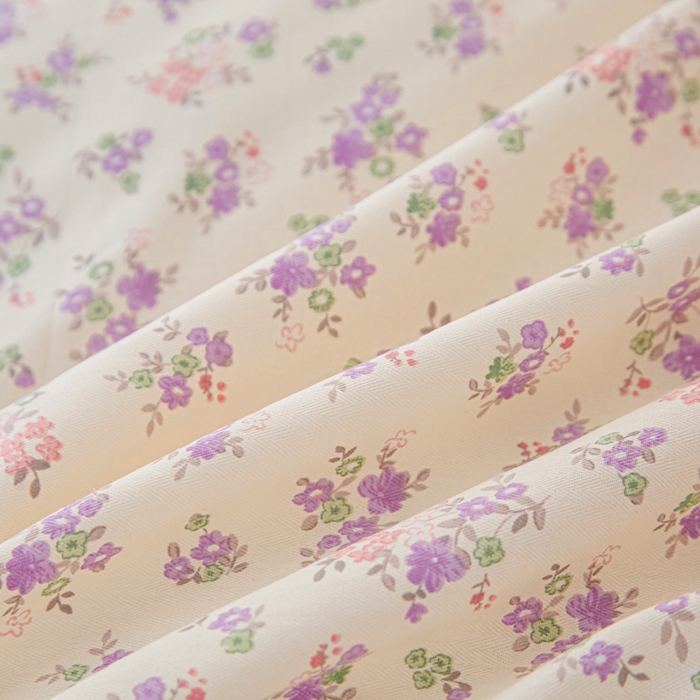 91家纺网 家纺一手货源 找家纺 金泰莱 2025新款全棉纯棉小清新工艺款四件套 万朵花