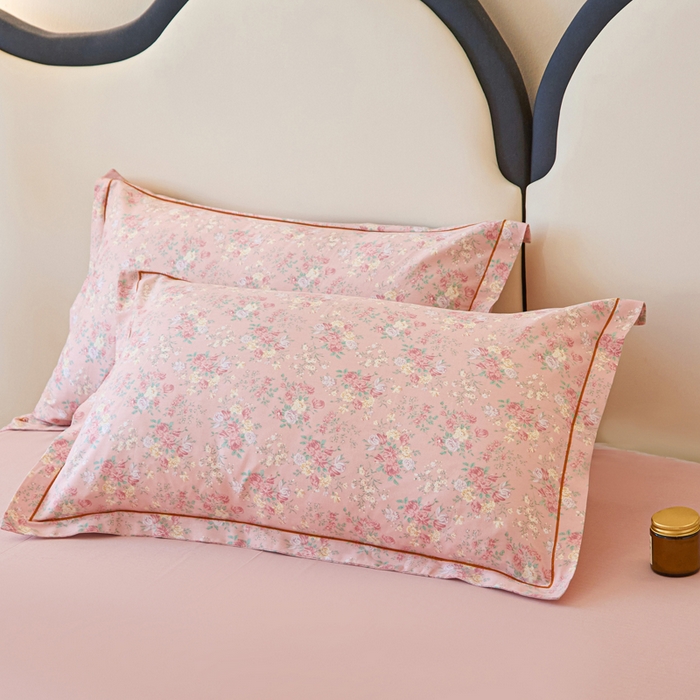 91家纺网 家纺一手货源 找家纺 棉乐町家居 2025新款全棉纯棉小清新工艺款四件套 初晴花语