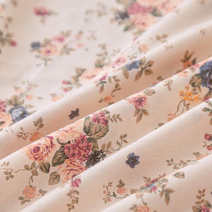 91家纺网 家纺一手货源 找家纺 棉乐町家居 2025新款全棉纯棉小清新工艺款四件套 繁花似锦