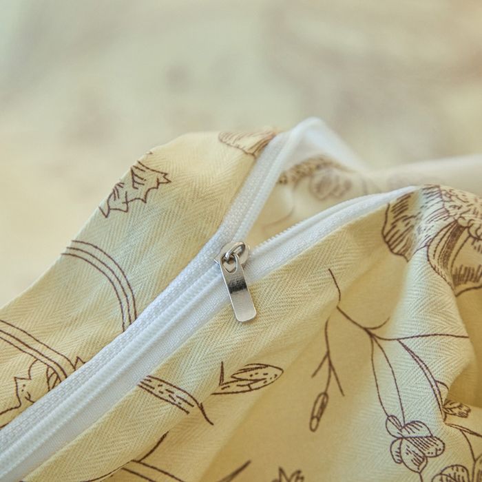 91家纺网 家纺一手货源 找家纺 棉乐町家居 2025新款全棉纯棉小清新工艺款四件套 秋日落叶