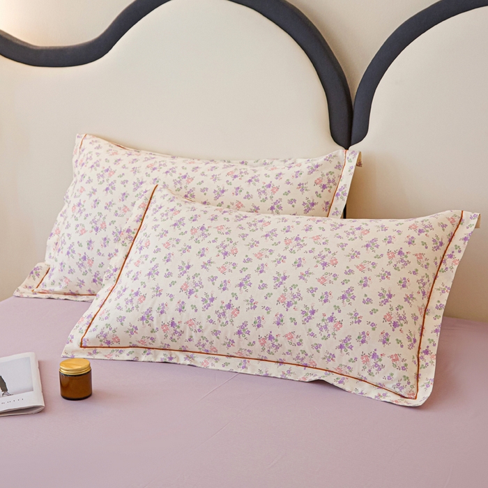 91家纺网 家纺一手货源 找家纺 棉乐町家居 2025新款全棉纯棉小清新工艺款四件套 万朵花