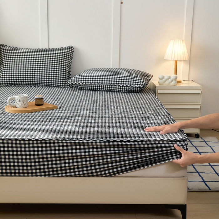 91家纺网 家纺一手货源 找家纺 （总）沐纯家居 2025新款A类全棉纯棉色织水洗棉加婴儿绒双面可用床笠-暖绒系列