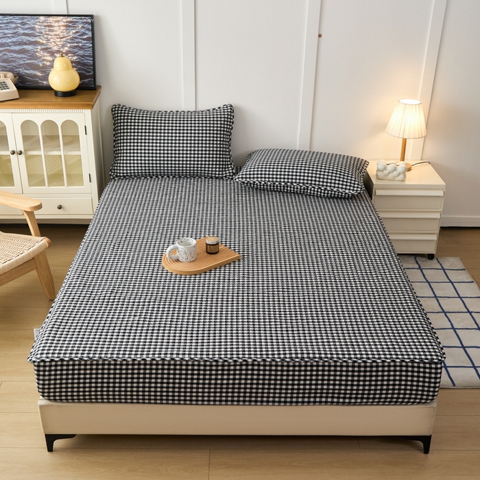 91家纺网 家纺一手货源 找家纺 （总）沐纯家居 2025新款A类全棉纯棉色织水洗棉加婴儿绒双面可用床笠-暖绒系列