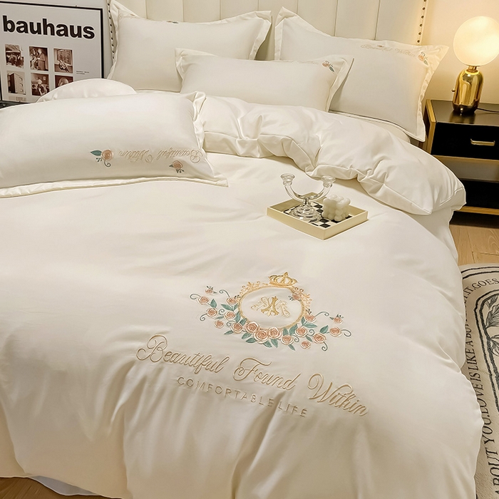 91家纺网 家纺一手货源 找家纺 （总）青泽家纺 2025新款水洗棉绣花磨毛四件套碳素磨毛床单款床笠款套件