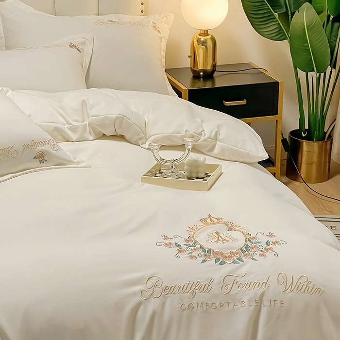 91家纺网 家纺一手货源 找家纺 （总）青泽家纺 2025新款水洗棉绣花磨毛四件套碳素磨毛床单款床笠款套件